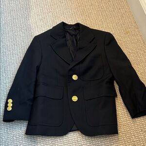 Brooks Brothers Loro Piana Kids Navy Blazer with Gold Buttons